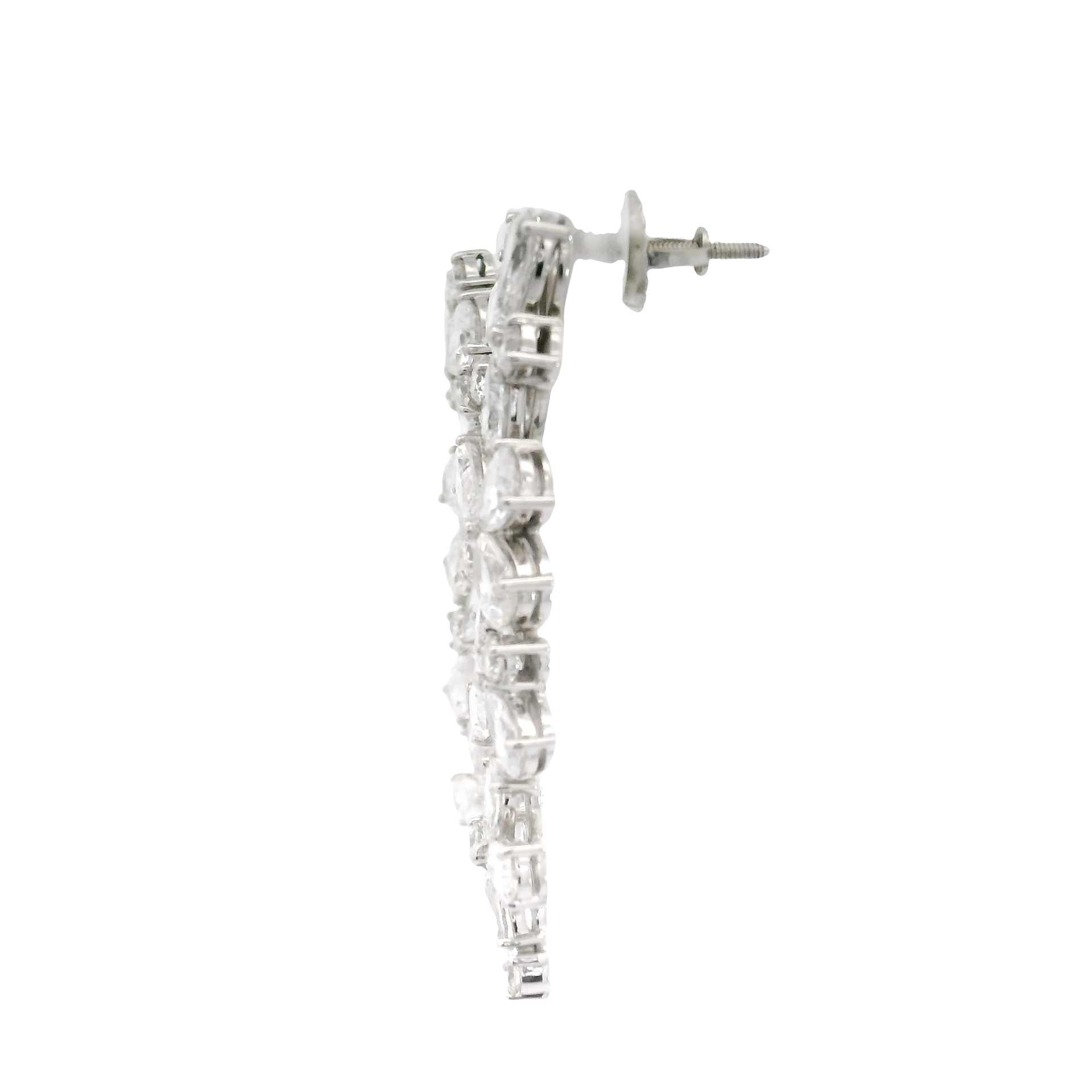 Lab Grown Diamond Waterfall Chandelier Earrings in 14K White Gold