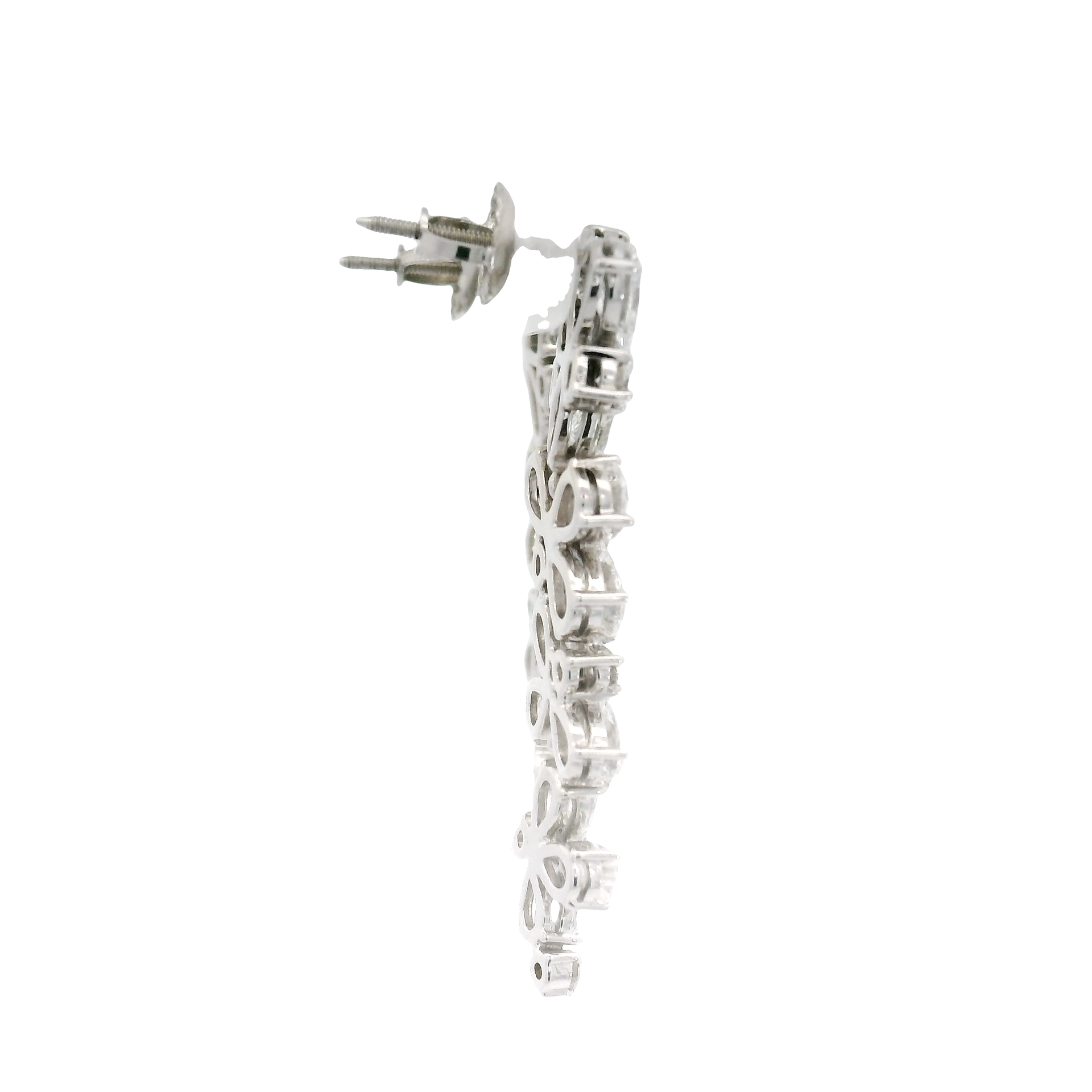 Lab Grown Diamond Waterfall Chandelier Earrings in 14K White Gold