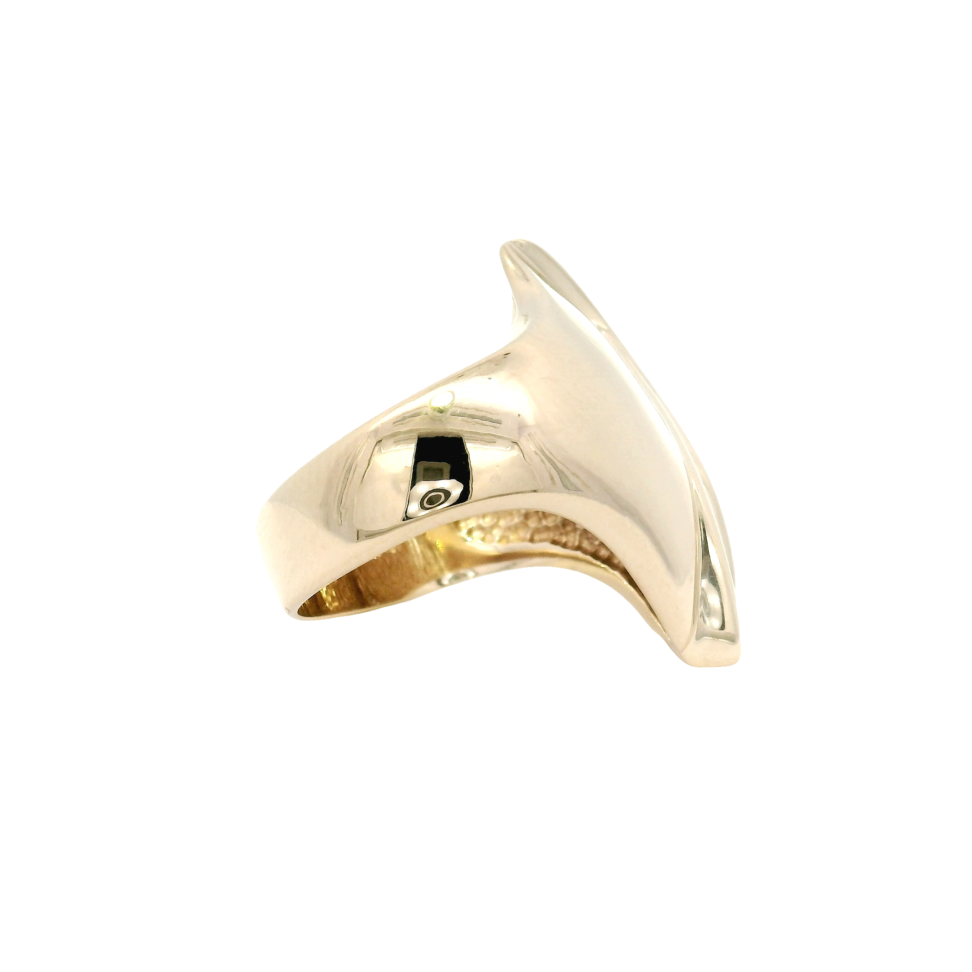 Contemporary Bypass Swirl Style Natural Diamond Estate Ring in 14K Yellow Gold