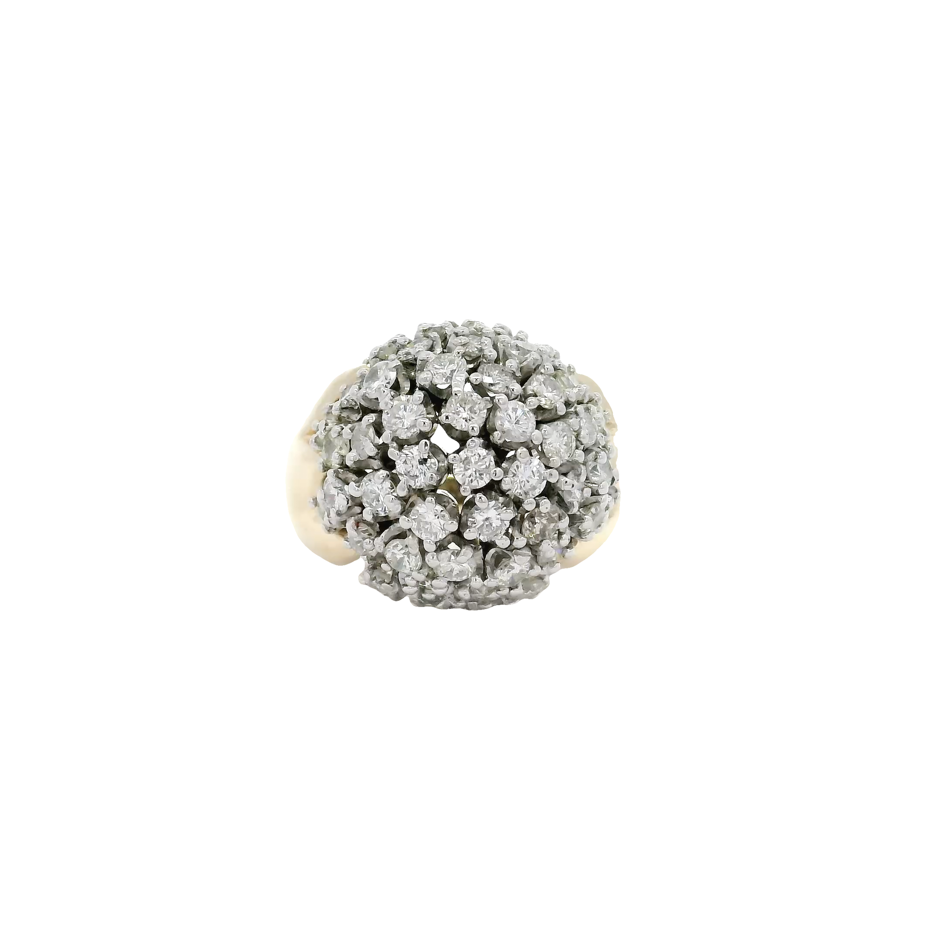 Natural Diamond Dome Ring in 14K Yellow Gold