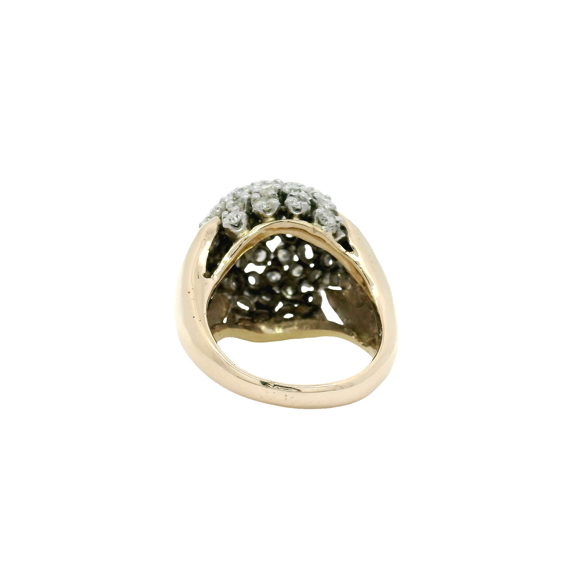 Natural Diamond Dome Ring in 14K Yellow Gold