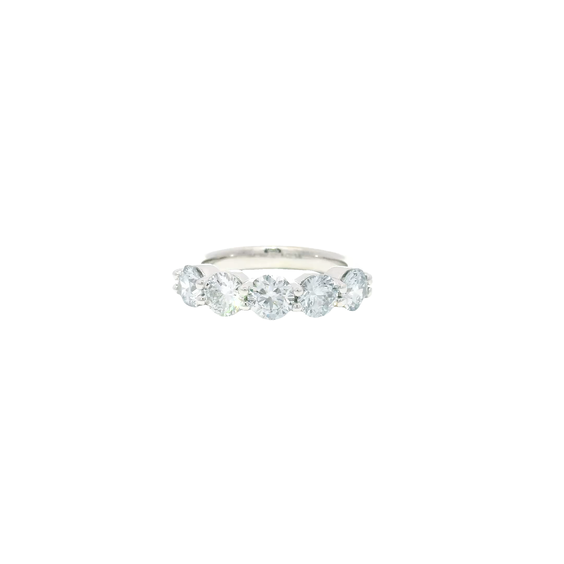 2.2cttw. Lab Grown Diamond Round Double Shared Prong Set Band in 14K White Gold