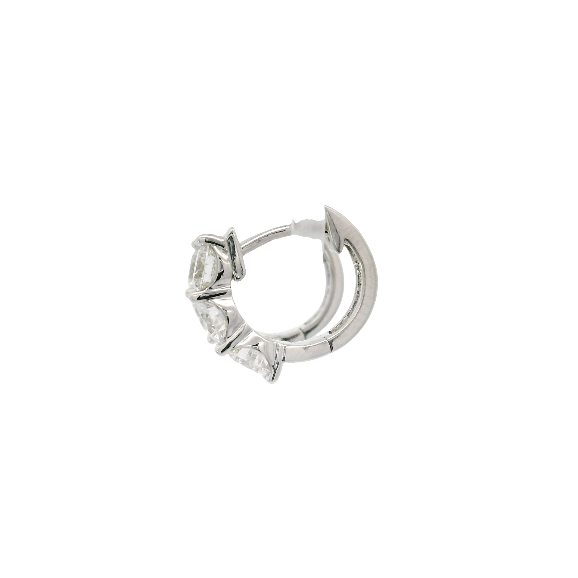 1.5cttw. Lab Grown Round Diamond Huggies in 14K White Gold