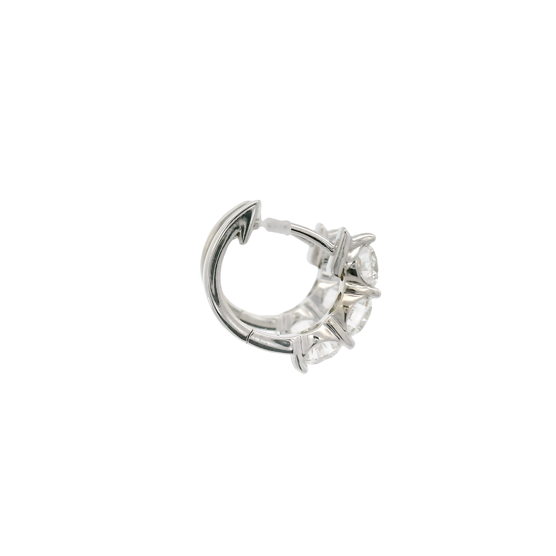 1.5cttw. Lab Grown Round Diamond Huggies in 14K White Gold