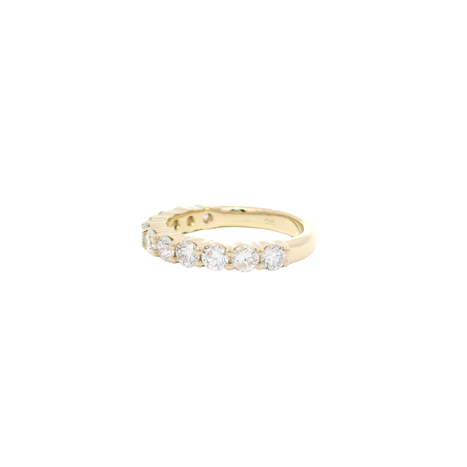 1.1cttw. Lab Grown F VS1 Round Diamond Band in 14K Yellow Gold Size 6