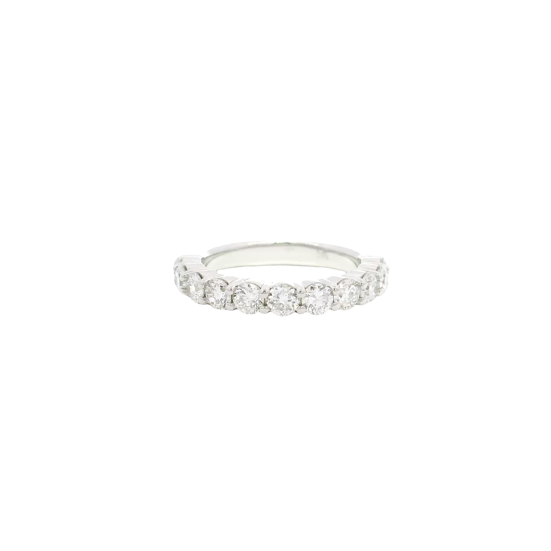 1.1cttw. Lab Grown F VS1 Round Diamond Band in 14K White Gold Size 5