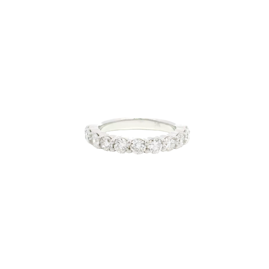 1.1cttw. Lab Grown F VS1 Round Diamond Band in 14K White Gold Size 5