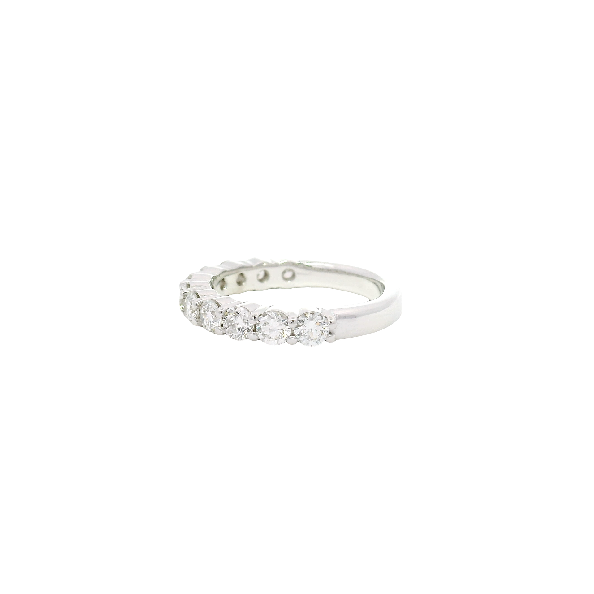 1.1cttw. Lab Grown F VS1 Round Diamond Band in 14K White Gold Size 5
