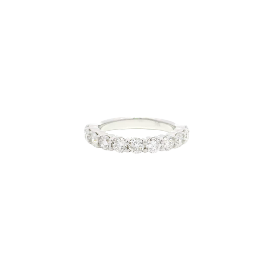 1.1cttw. Lab Grown F VS1 Round Diamond Band in 14K White Gold Size 6
