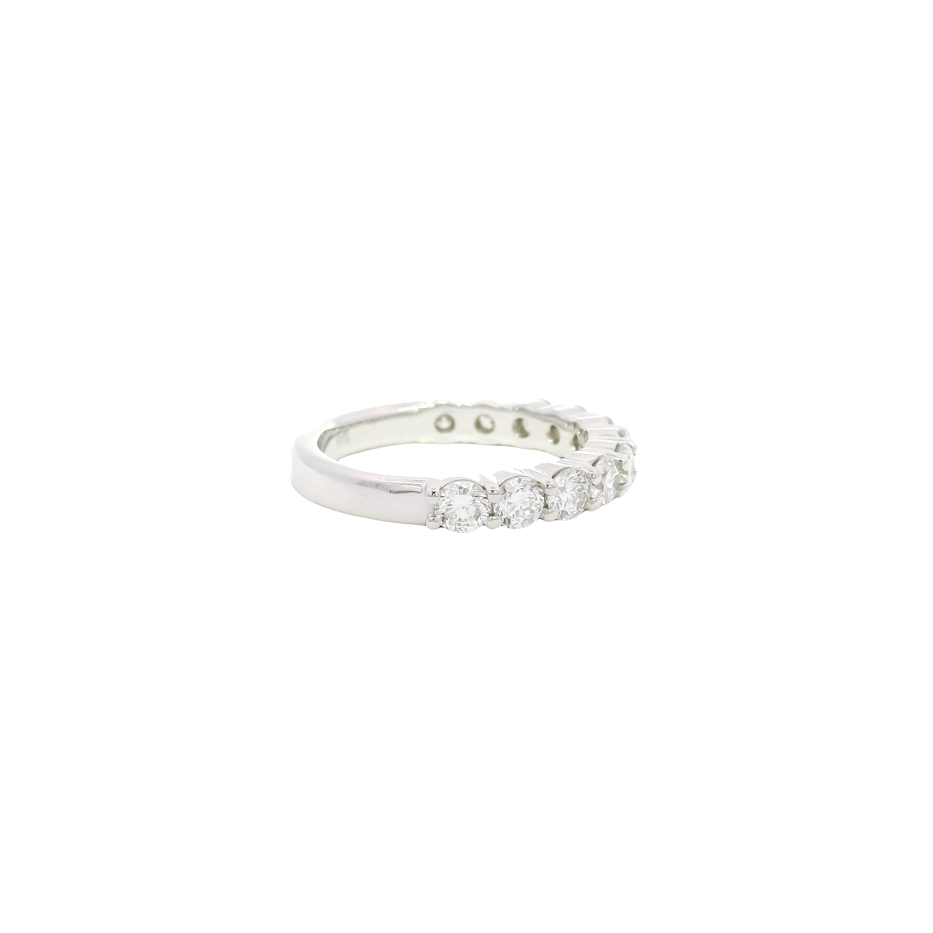 1.1cttw. Lab Grown F VS1 Round Diamond Band in 14K White Gold Size 6
