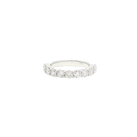 1.1cttw. Lab Grown F VS1 Round Diamond Band in 14K White Gold Size 7