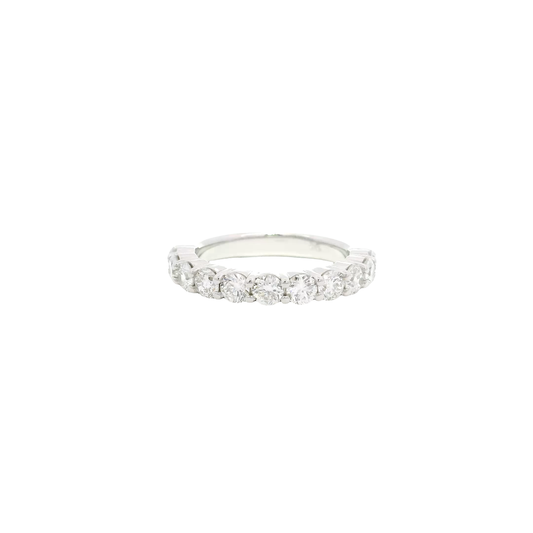1.1cttw. Lab Grown F VS1 Round Diamond Band in 14K White Gold Size 8