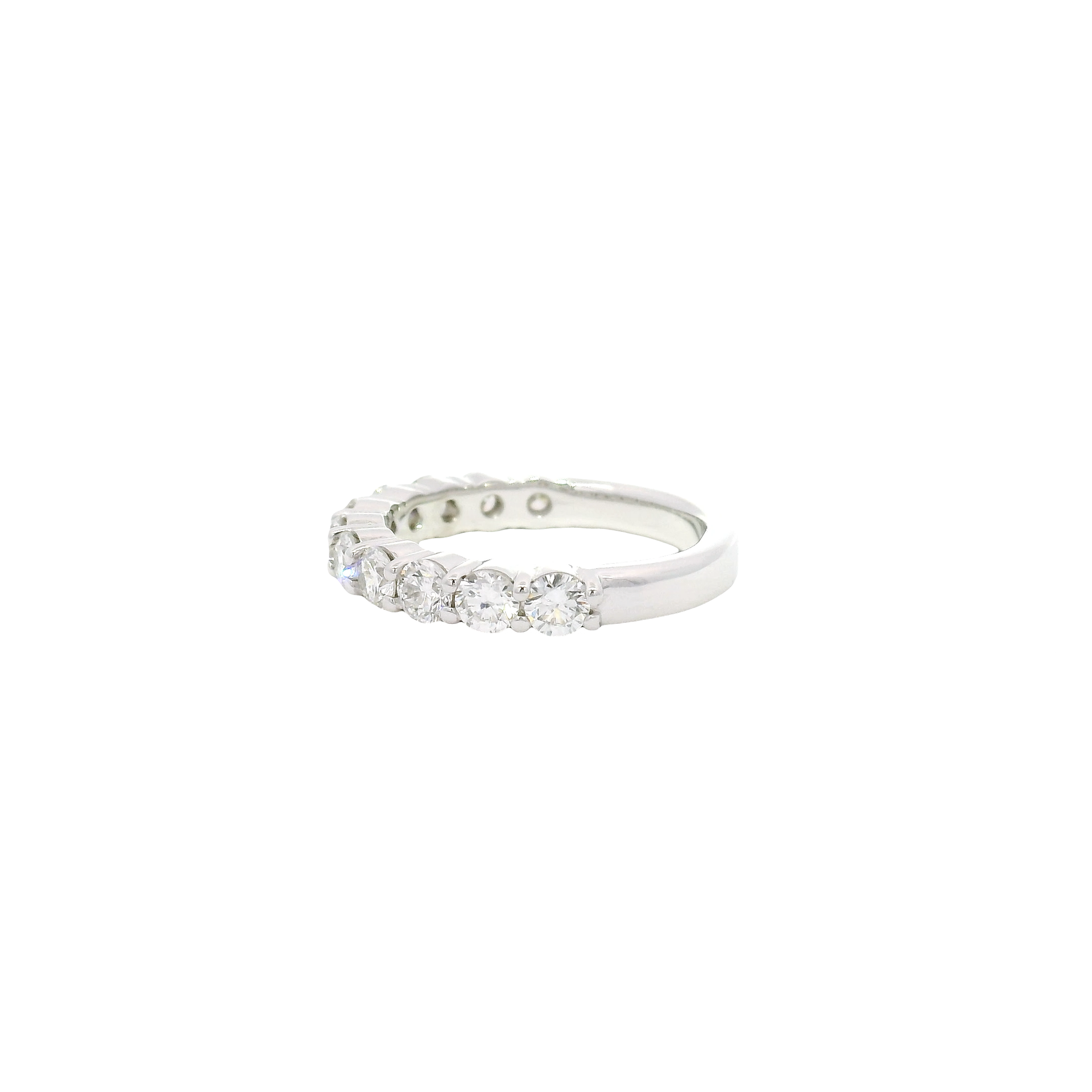 1.1cttw. Lab Grown F VS1 Round Diamond Band in 14K White Gold Size 8