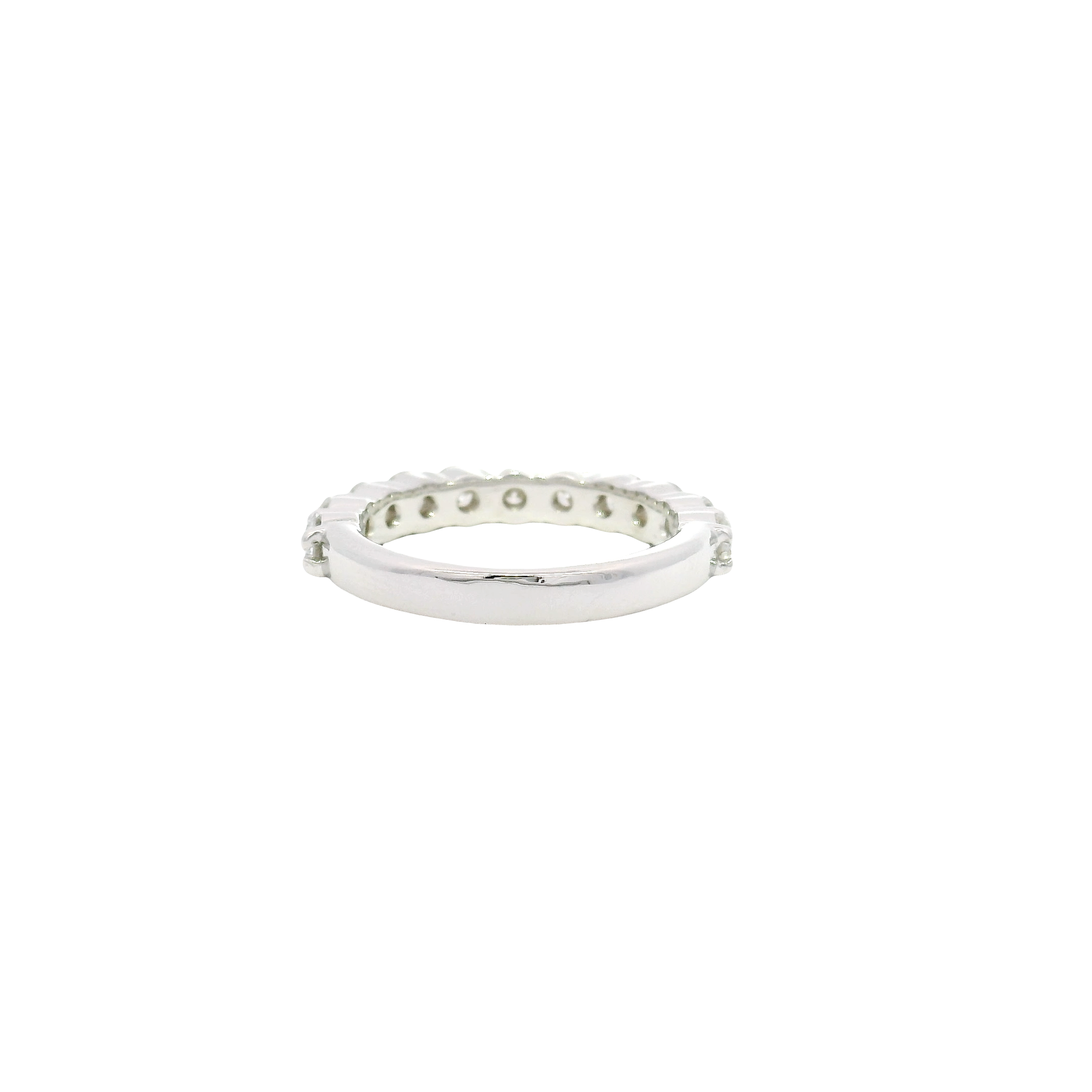1.1cttw. Lab Grown F VS1 Round Diamond Band in 14K White Gold Size 8