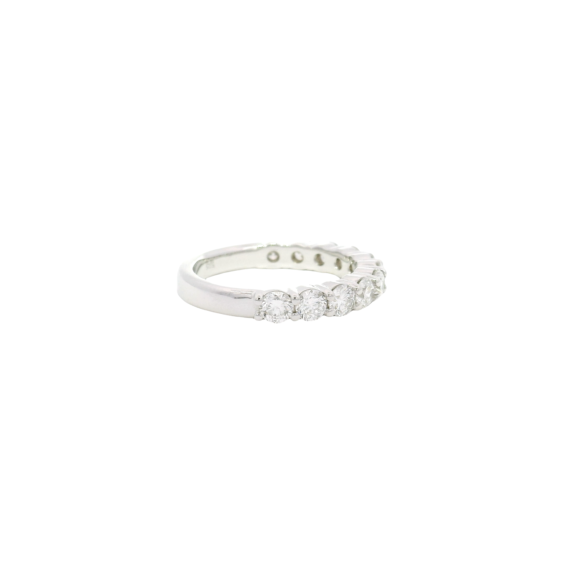 1.1cttw. Lab Grown F VS1 Round Diamond Band in 14K White Gold Size 8
