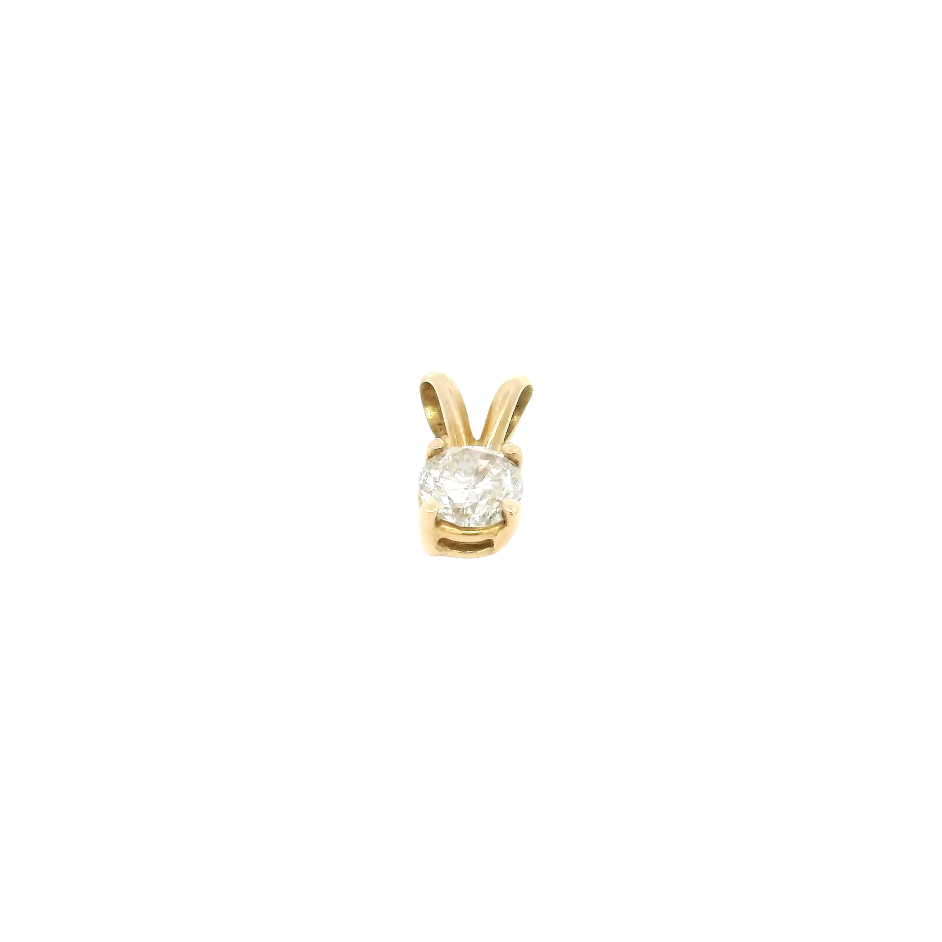 .5ct. Lab Grown Round Diamond in 14K Yellow Gold Rabbit Ear Pendant