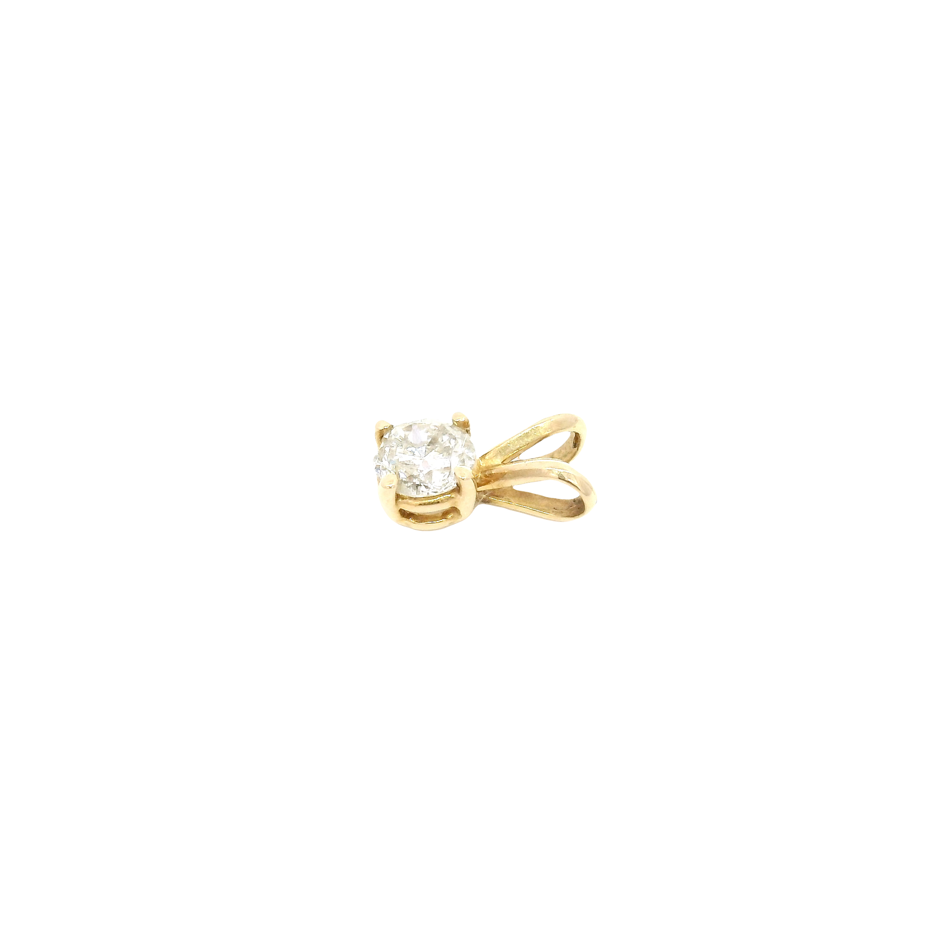 .5ct. Lab Grown Round Diamond in 14K Yellow Gold Rabbit Ear Pendant
