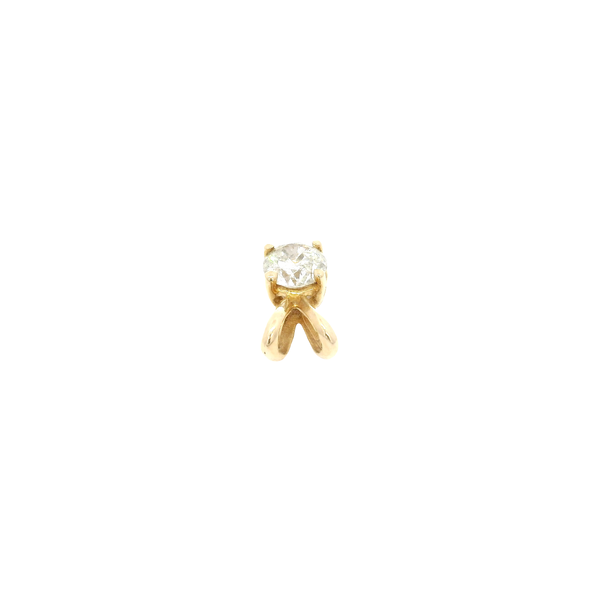 .5ct. Lab Grown Round Diamond in 14K Yellow Gold Rabbit Ear Pendant