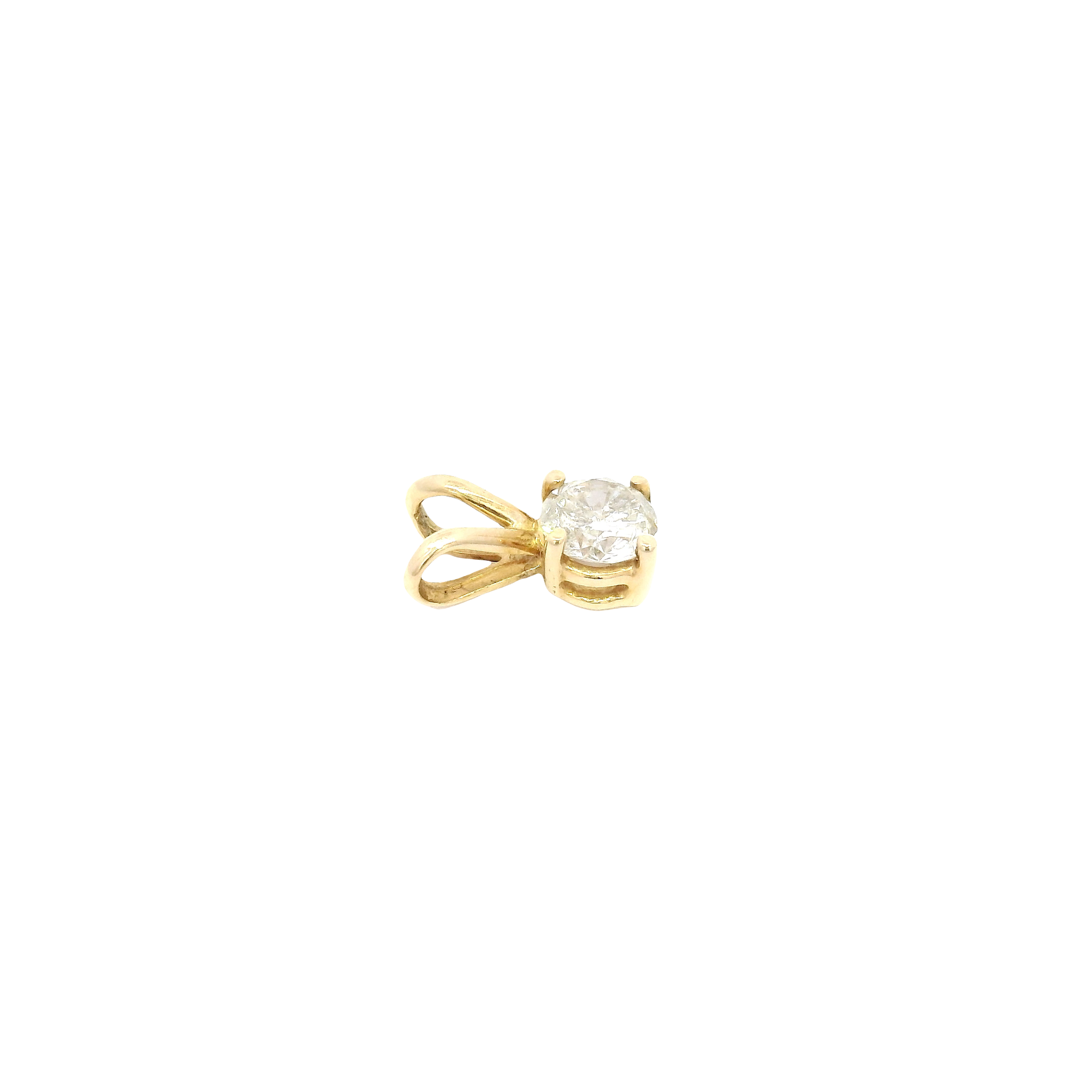 .5ct. Lab Grown Round Diamond in 14K Yellow Gold Rabbit Ear Pendant