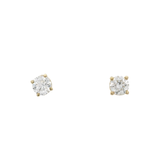 .60cttw. F VS Lab Grown Diamond Ear Studs in 14K Yellow Gold