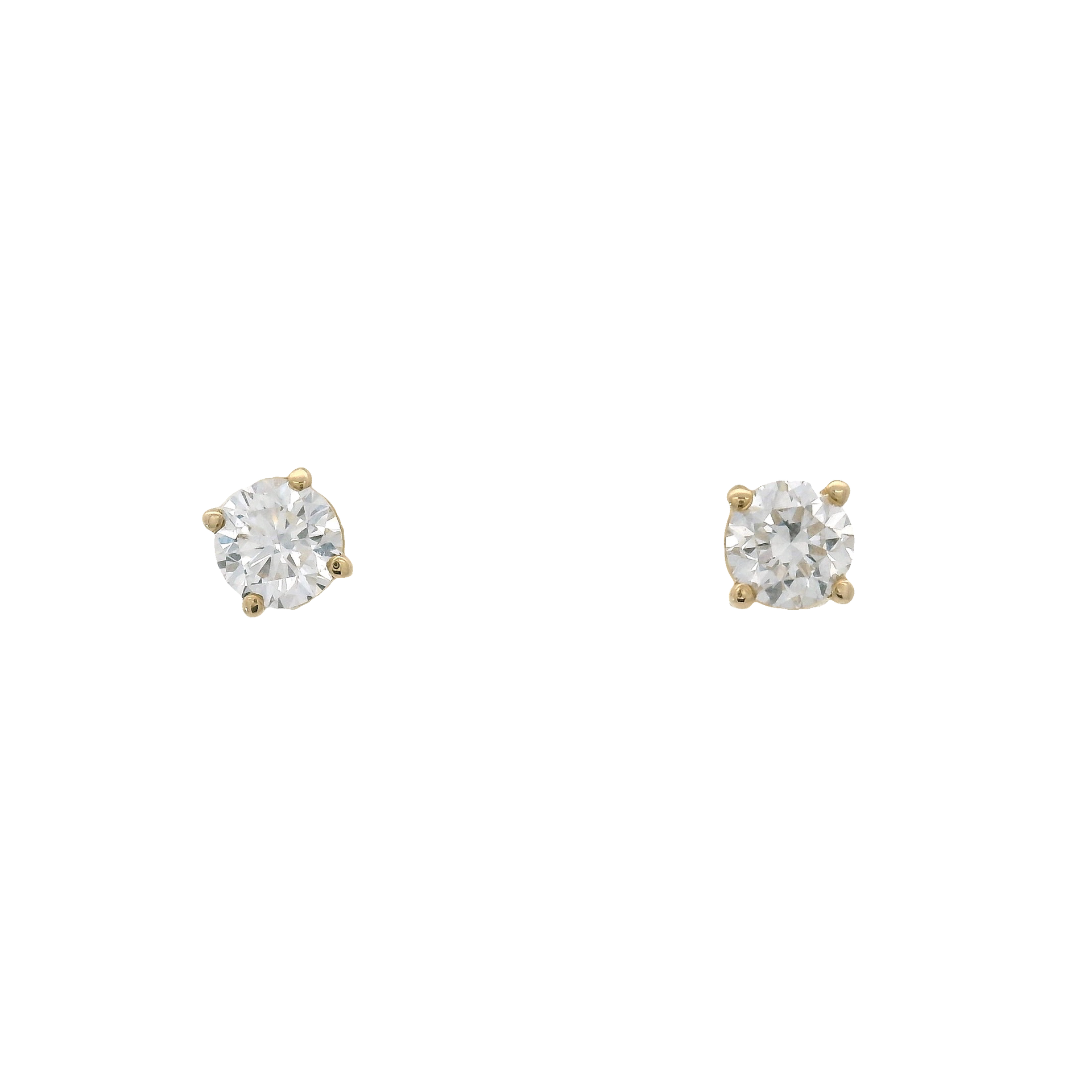 .60cttw. F VS Lab Grown Diamond Ear Studs in 14K Yellow Gold