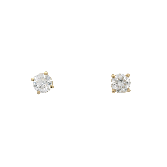 .60cttw. F VS Lab Grown Diamond Ear Studs in 14K Yellow Gold