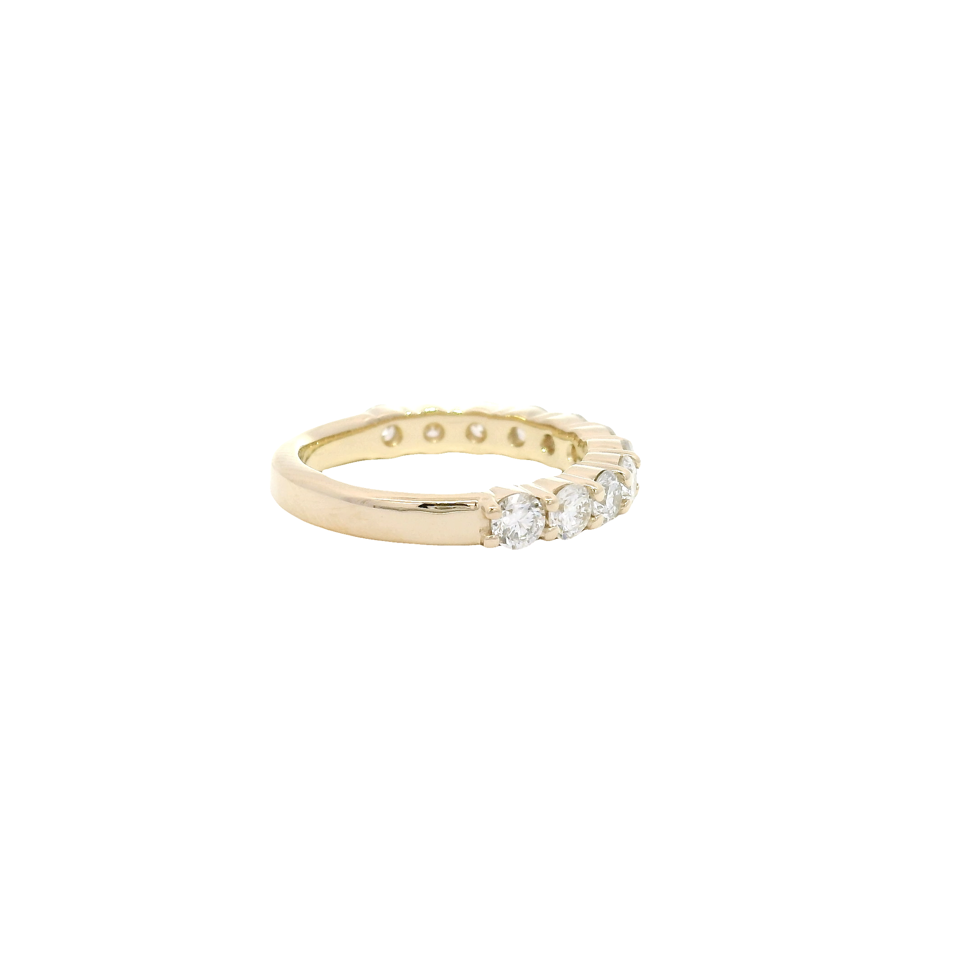 1.1cttw. Lab Grown F VS1 Round Diamond Band in 14K Yellow Gold Size 7
