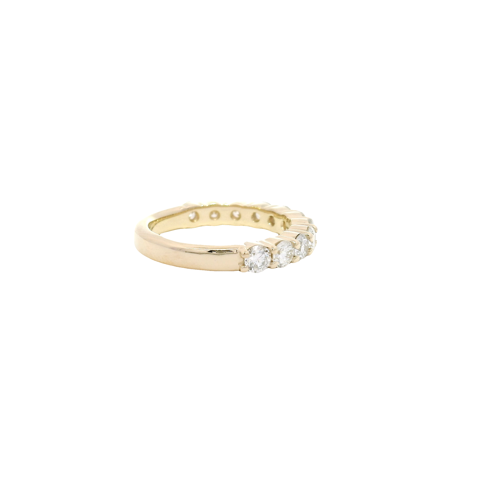 1.1cttw. Lab Grown F VS1 Round Diamond Band in 14K Yellow Gold Size 8