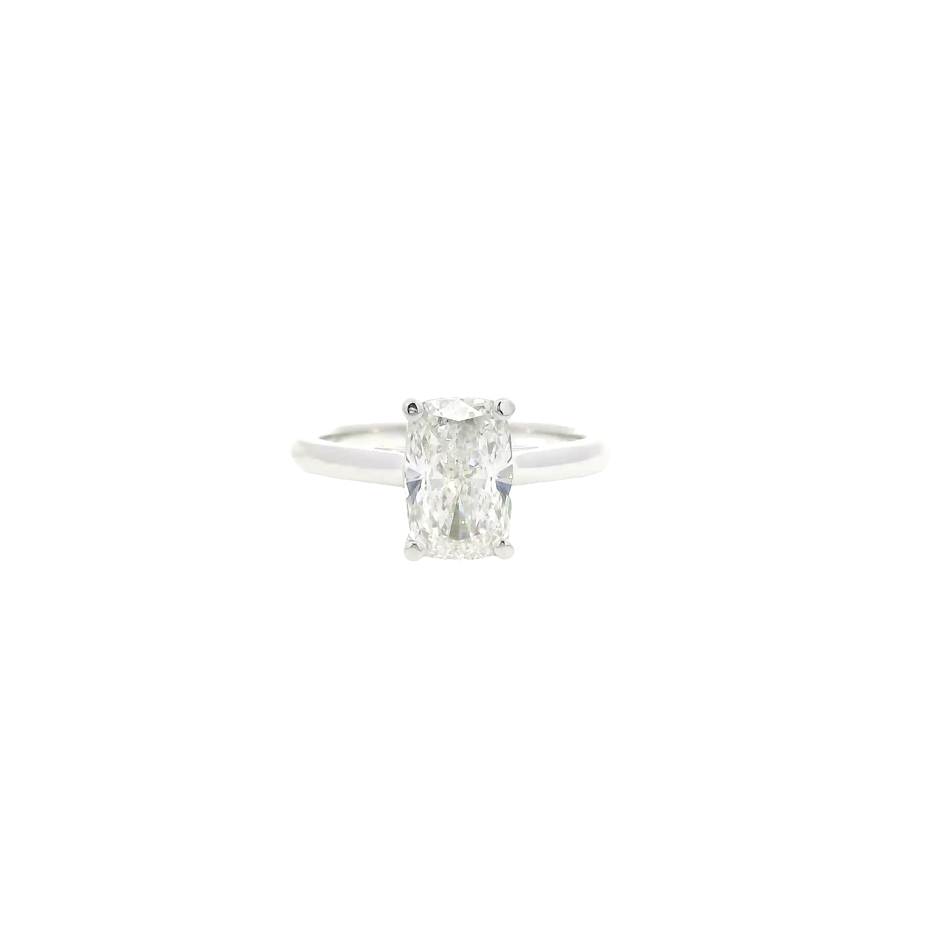 2.03ct. E VS1 Lab Grown Elongated Cushion Cut Diamond in 14K White Gold Cathedral Mounting