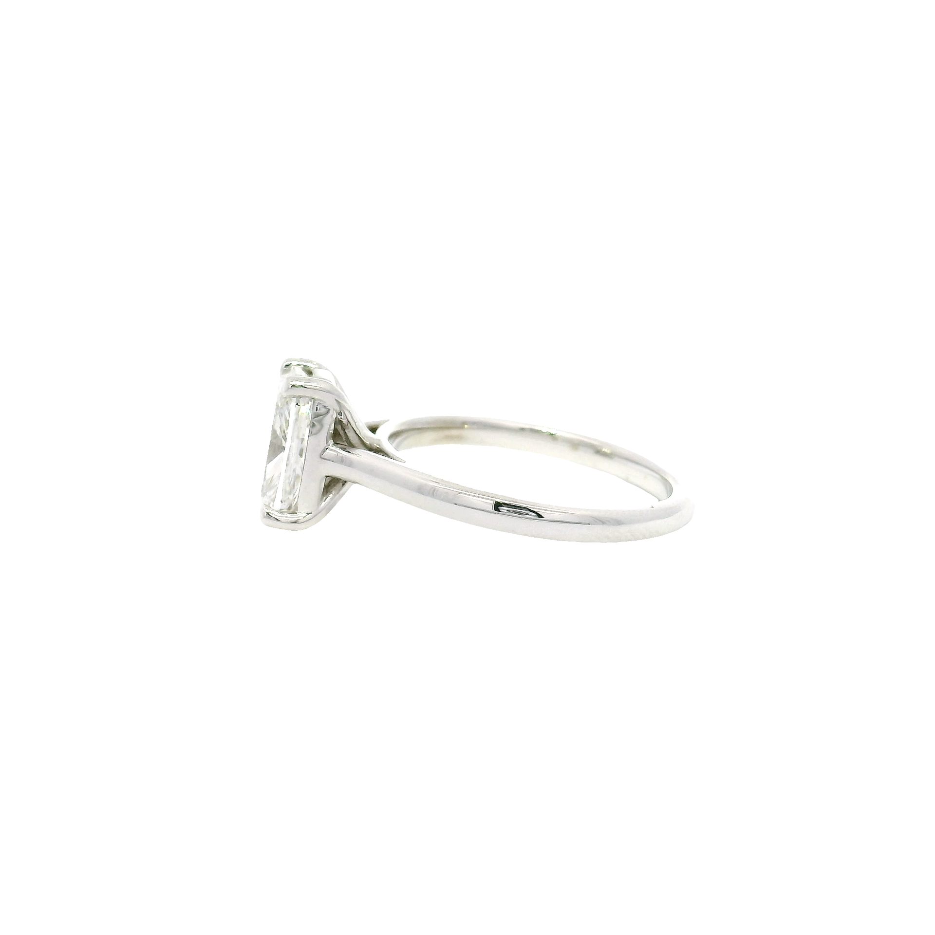 2.03ct. E VS1 Lab Grown Elongated Cushion Cut Diamond in 14K White Gold Cathedral Mounting