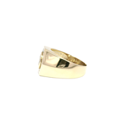 Natural Whiskey Round Diamond Men's Ring in 14K Yellow Gold