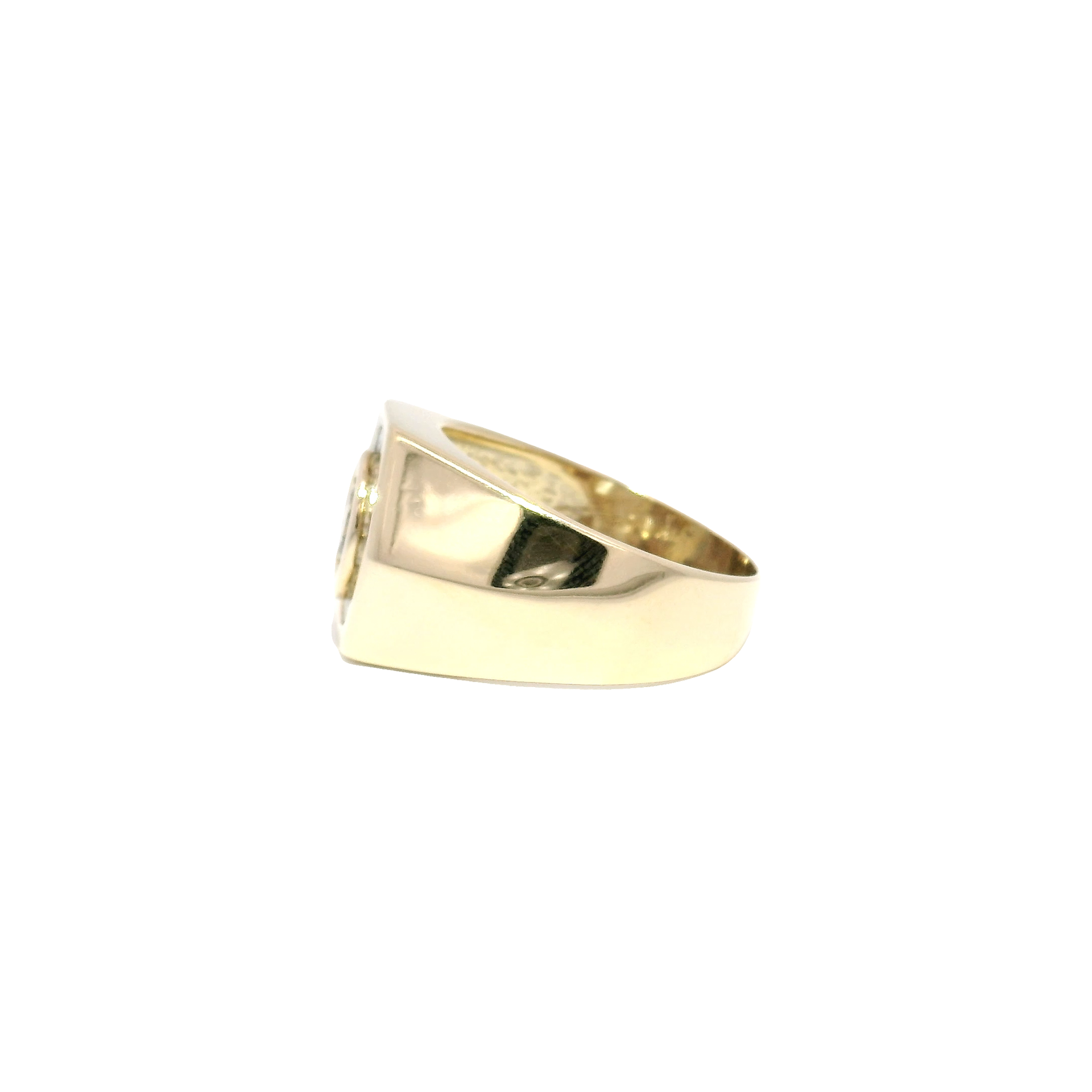 Natural Whiskey Round Diamond Men's Ring in 14K Yellow Gold