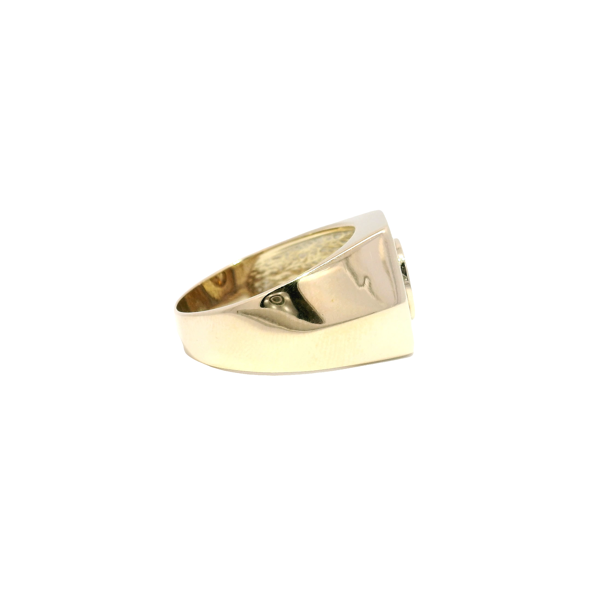Natural Whiskey Round Diamond Men's Ring in 14K Yellow Gold