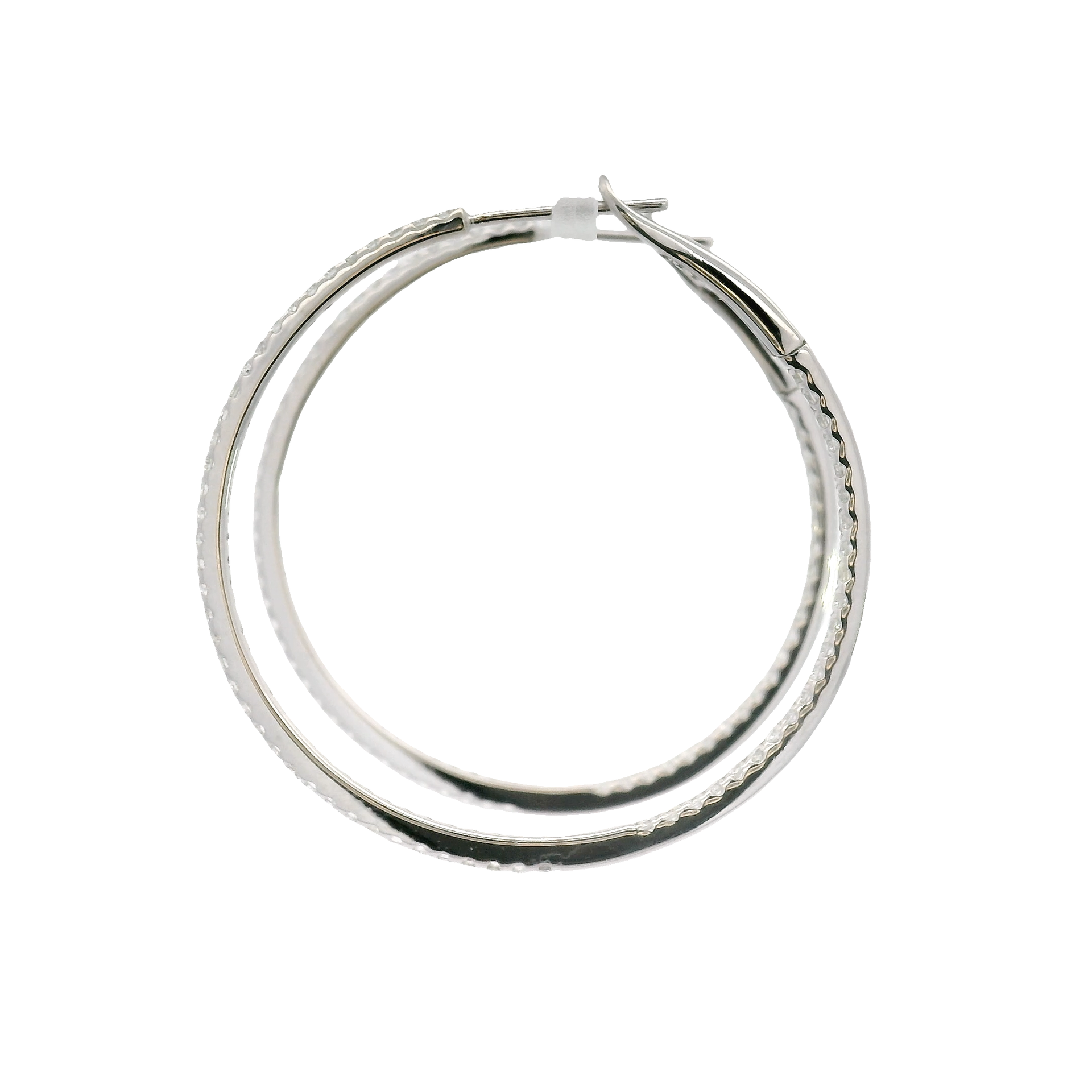 1.5cttw. Natural Diamond In N Out Hoop Earrings in 18K White Gold