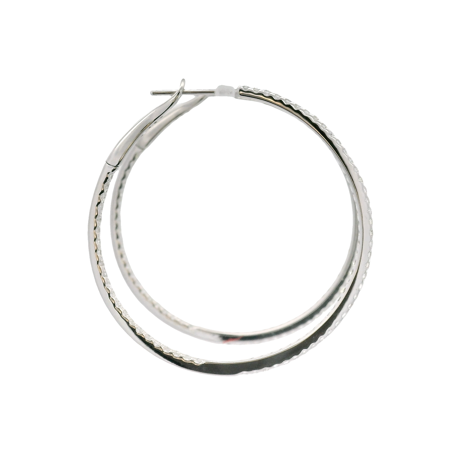 1.5cttw. Natural Diamond In N Out Hoop Earrings in 18K White Gold
