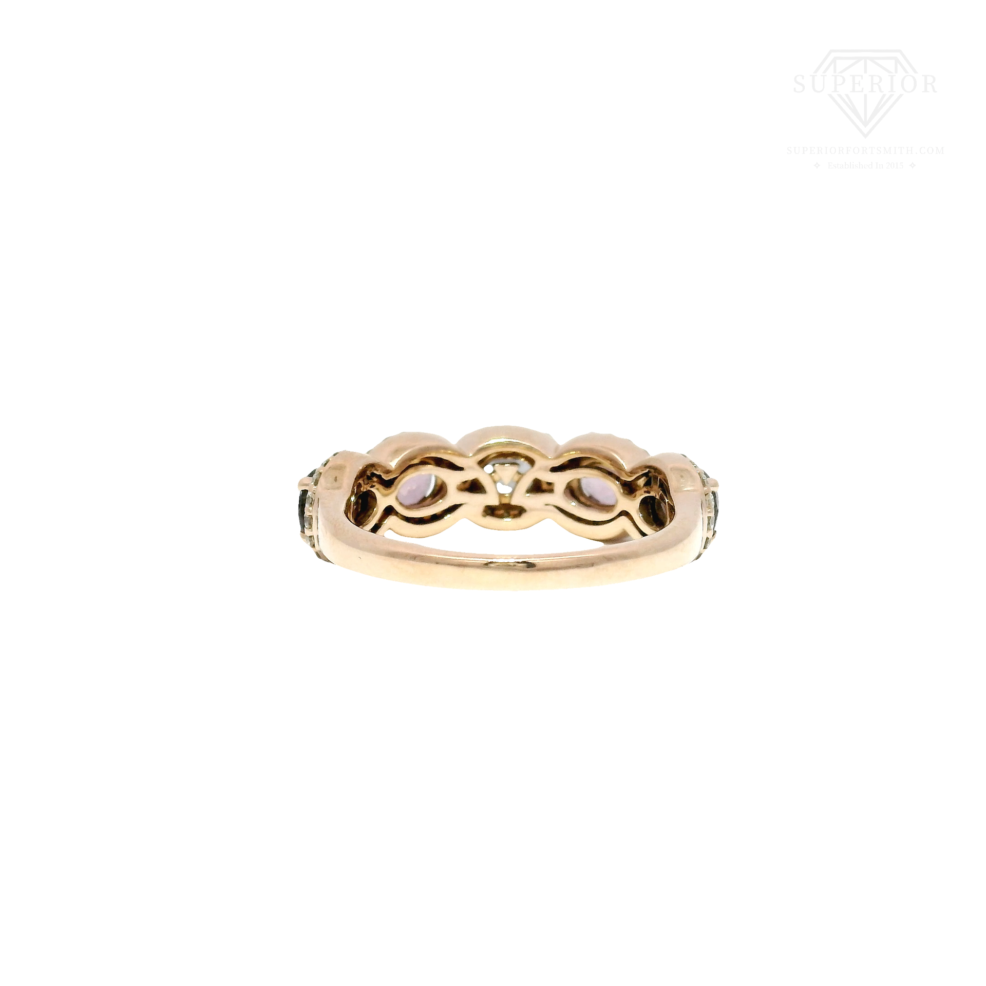 LeVian Mixed Berry Oval Cut Natural Spinel & Diamond Fashion Band in 14K Rose Gold