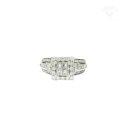Natural Diamond Engagement Ring in 10k White Gold Sz 7