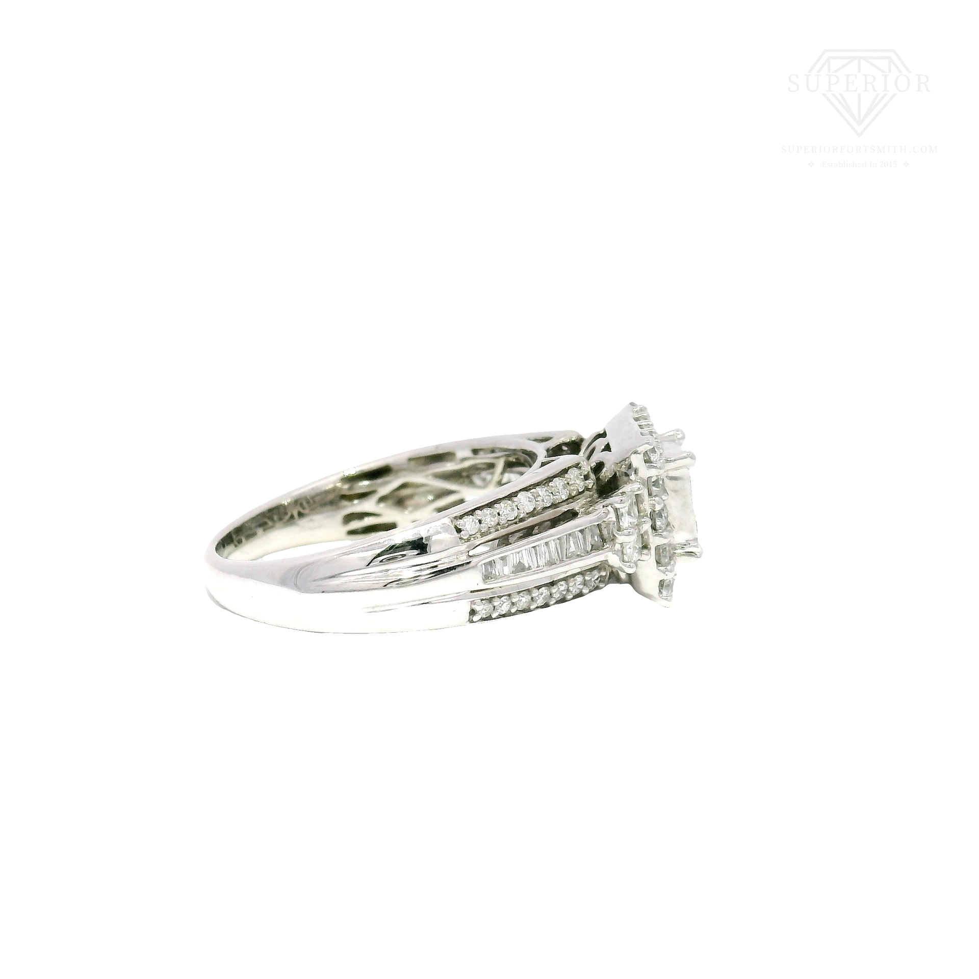 Natural Diamond Engagement Ring in 10k White Gold