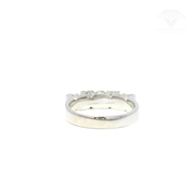 Natural Diamond Three Stone Anniversary Ring in 14K White Gold Sz 7