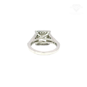 2.10ct. G VS2 GIA Natural Princess Cut Diamond in 14k White Gold Halo Mounting Sz 5