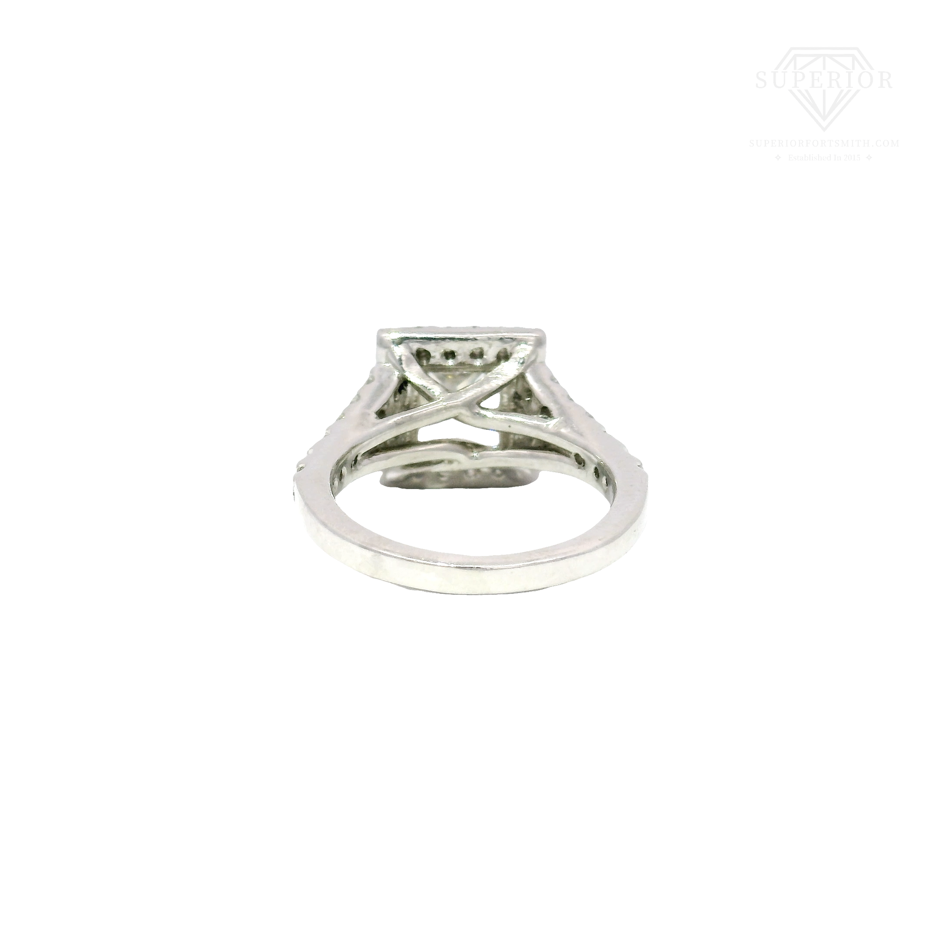 2.10ct. G VS2 GIA Natural Princess Cut Diamond in 14k White Gold Halo Mounting