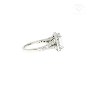 2.10ct. G VS2 GIA Natural Princess Cut Diamond in 14k White Gold Halo Mounting Sz 5