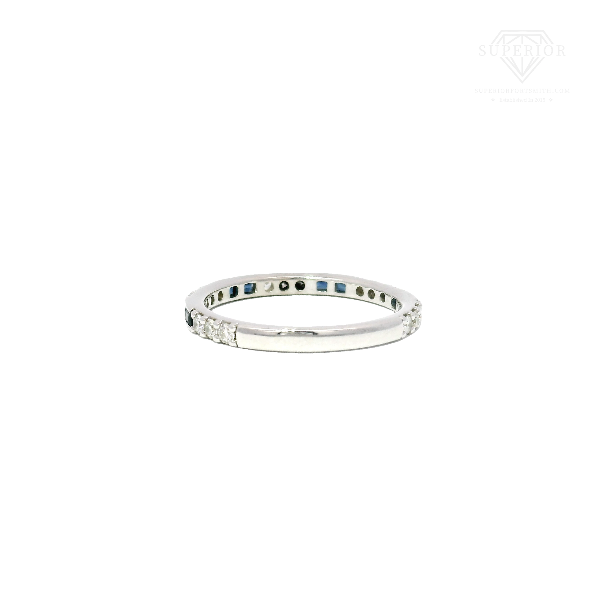 Gabriel & Co. Natural Diamond & Sapphire Band in 14K White Gold