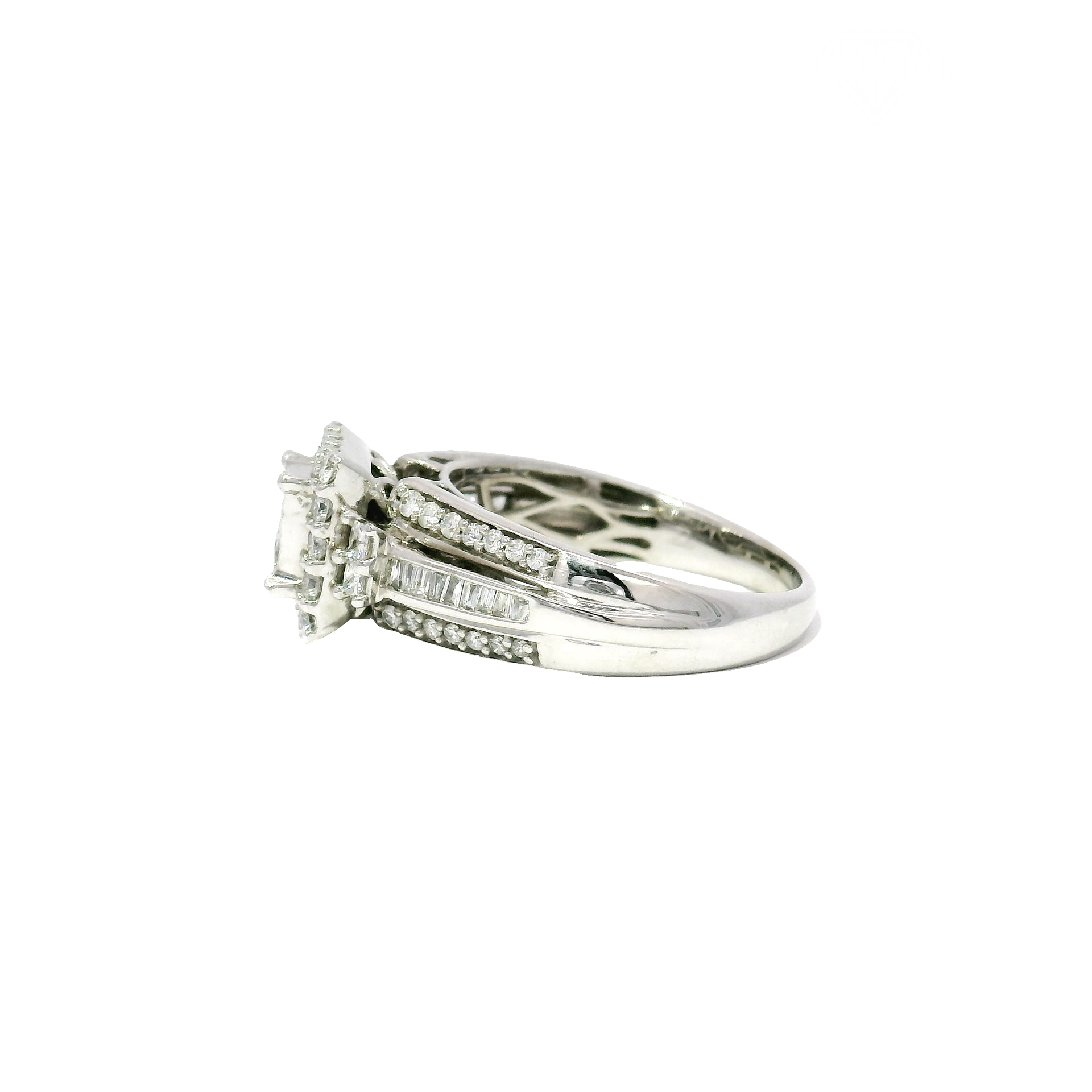Natural Diamond Engagement Ring in 10k White Gold