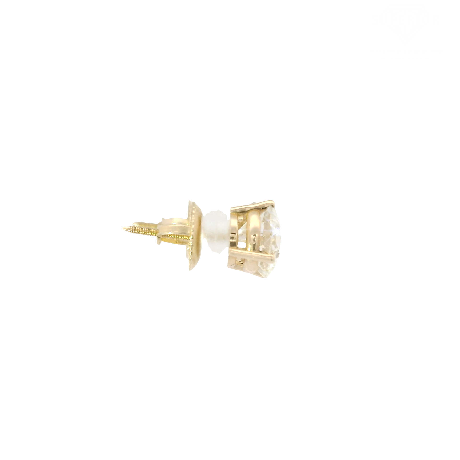 2.5cttw. F VS1 Lab Grown Diamond Ear Studs in 14K Yellow Gold Screw Backs