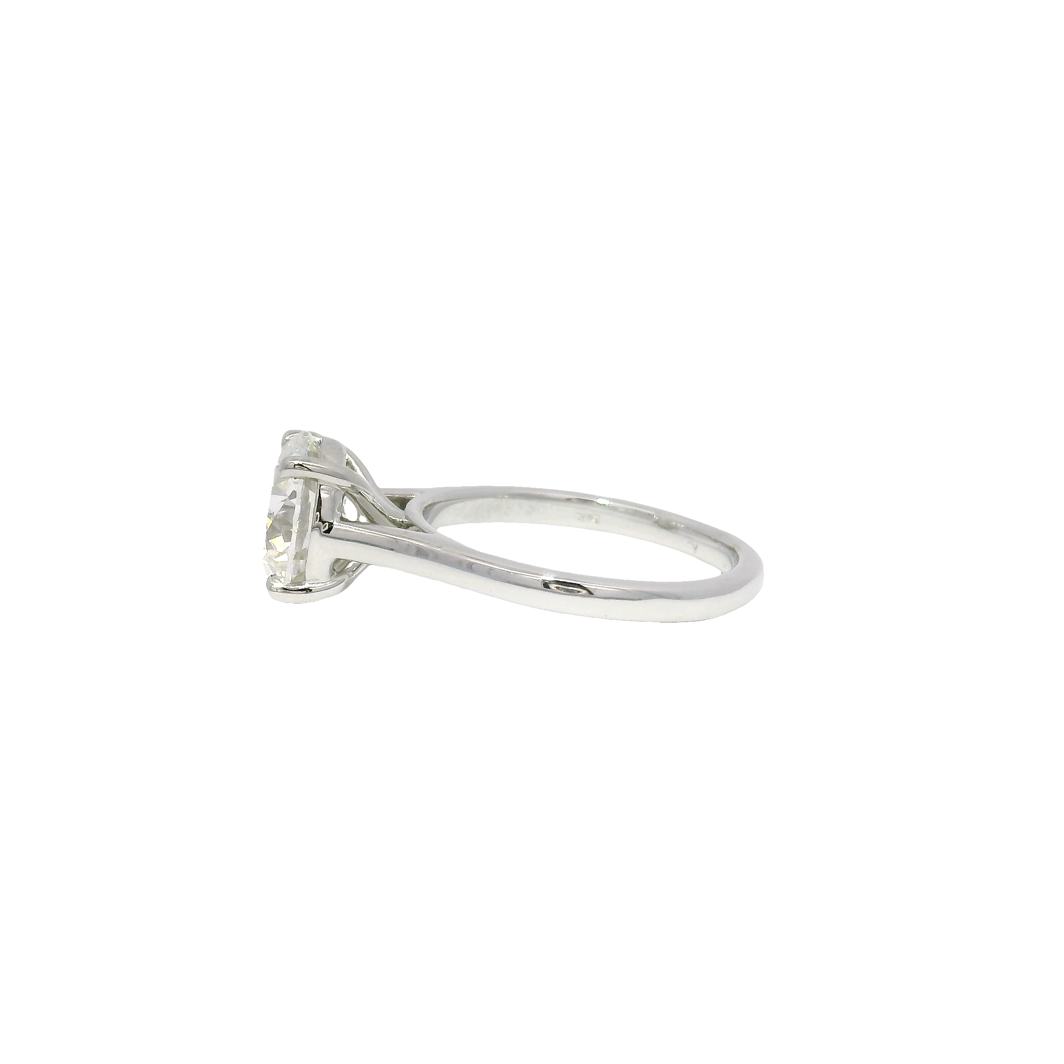 3.01ct. F VVS2 Lab Grown Round Diamond in 14K White Gold Cathedral