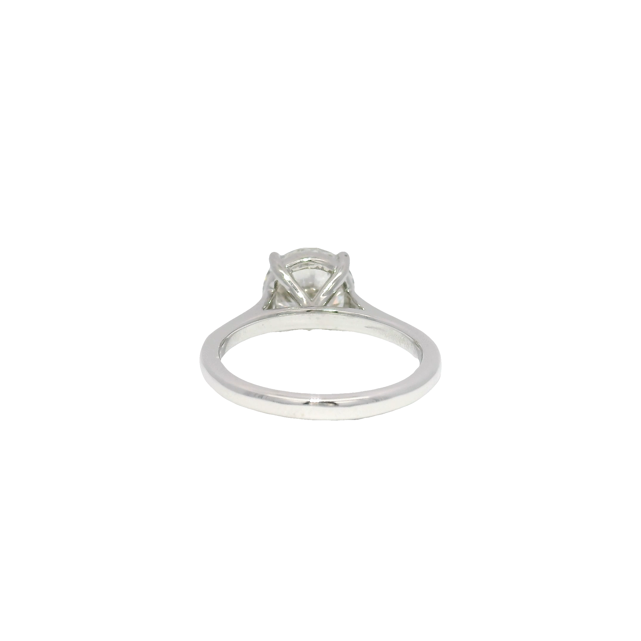 3.01ct. F VVS2 Lab Grown Round Diamond in 14K White Gold Cathedral
