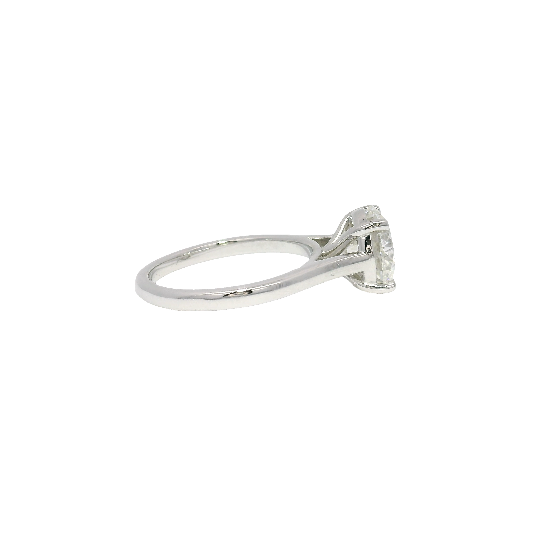 3.01ct. F VVS2 Lab Grown Round Diamond in 14K White Gold Cathedral