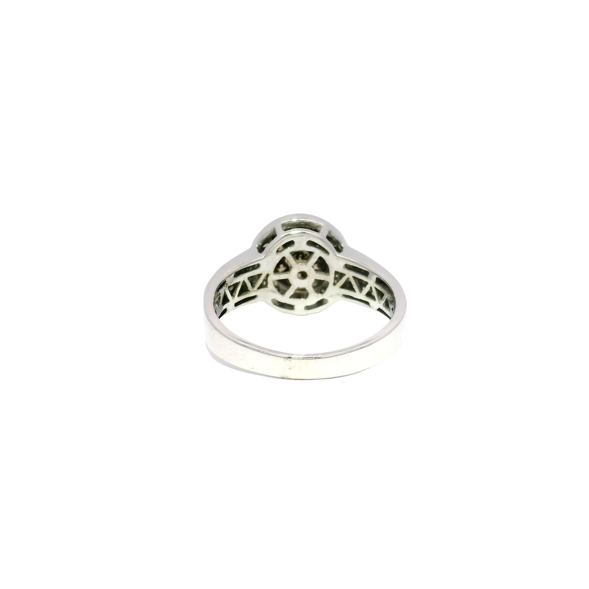 Natural Diamond Engagement Ring Featuring Whiskey Color Centers Set in 14K White Gold