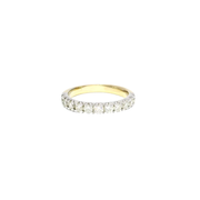 Natural Diamond Band Set in 14K Two Tone White & Yellow Gold Sz 6.5